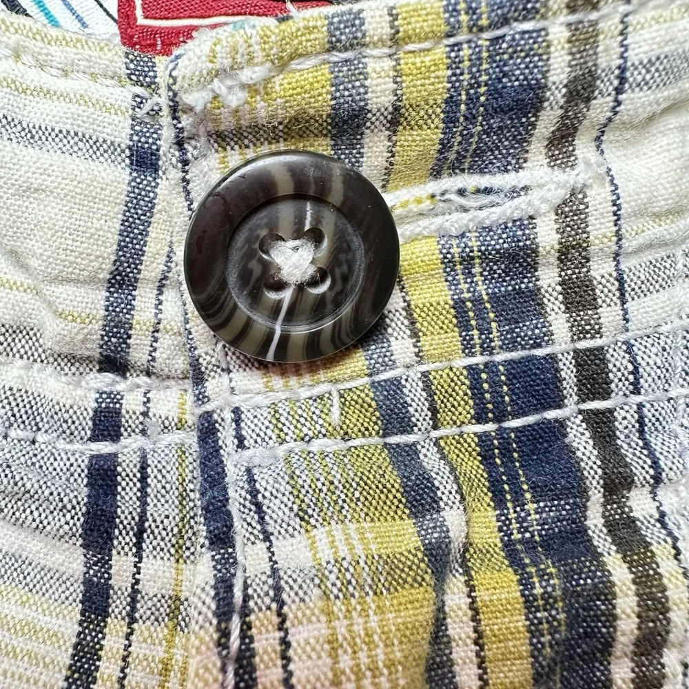 Levi's 706L‎ Yellow Blue Madras Plaid Shorts Men's 32 Preppy Cotton Summer